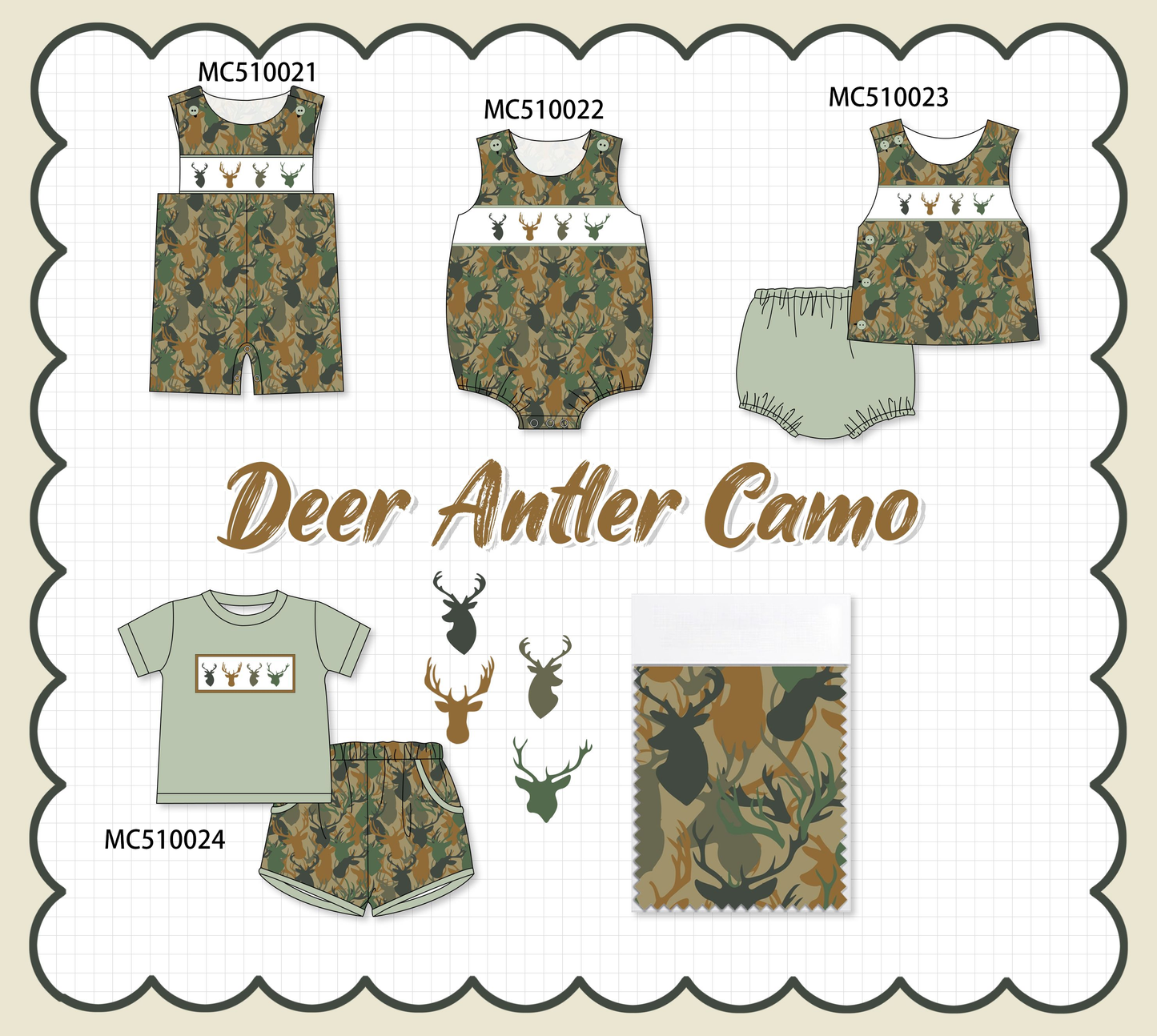 PO23 Camouflage Deer Antler Embroidery Collection ETA March