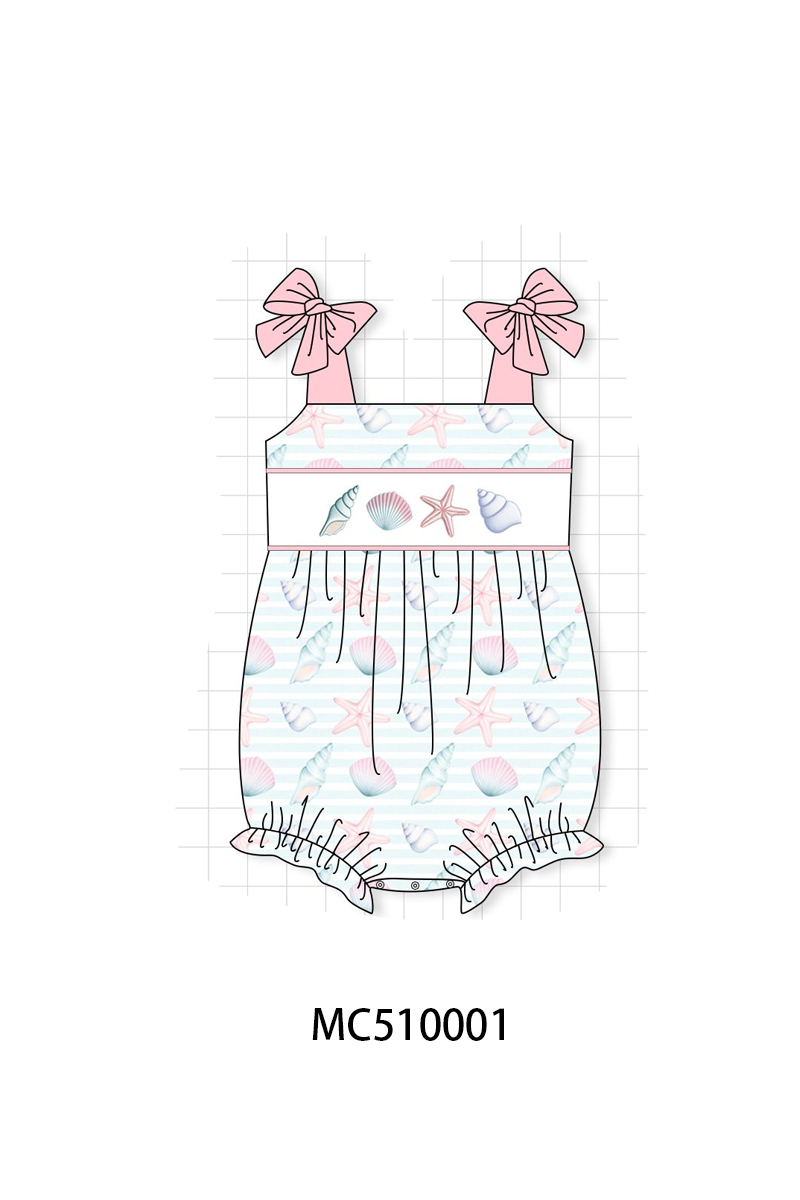 PO23 Pink Shells Starfish Embroidery Collection ETA March