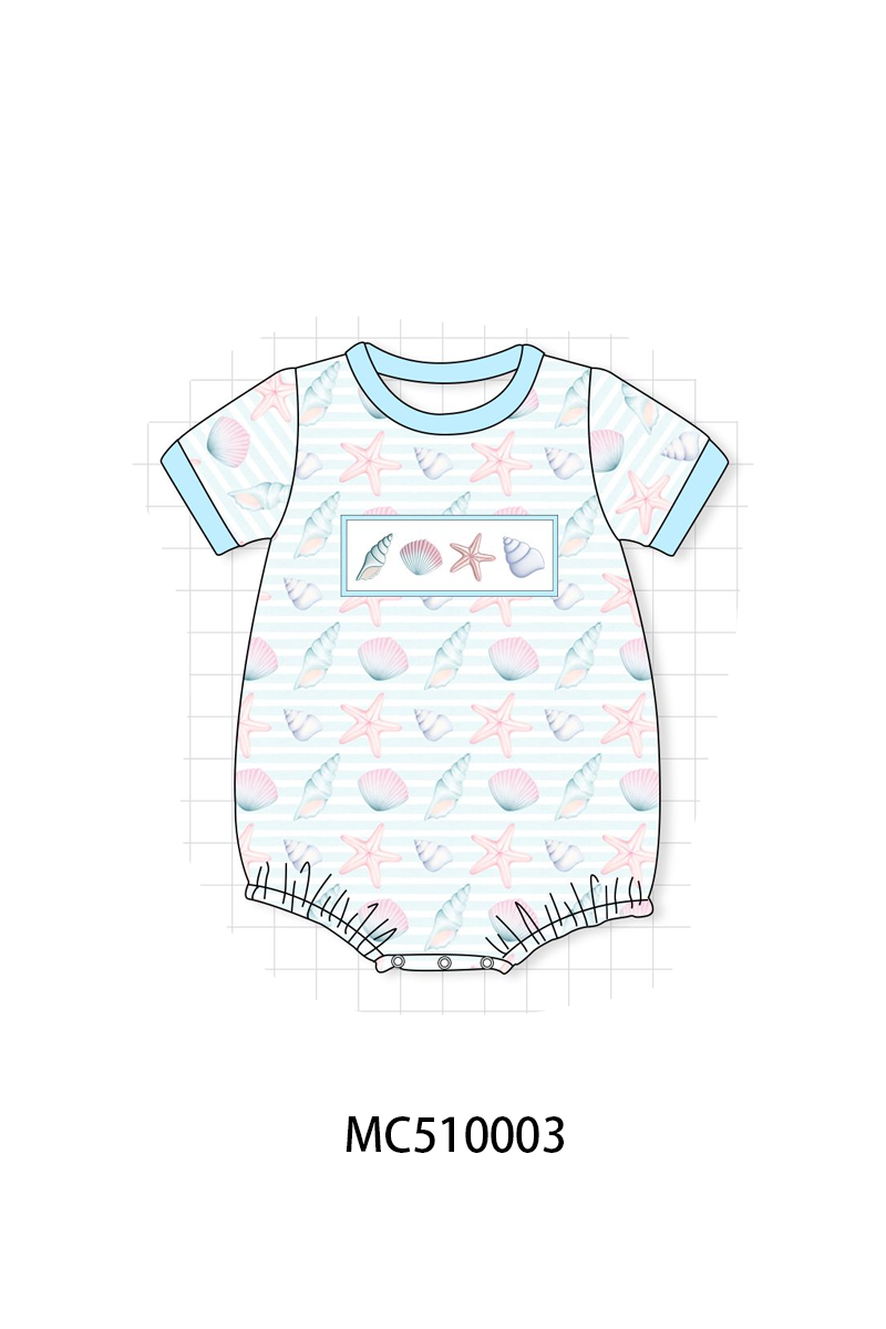 PO23 Pink Shells Starfish Embroidery Collection ETA March