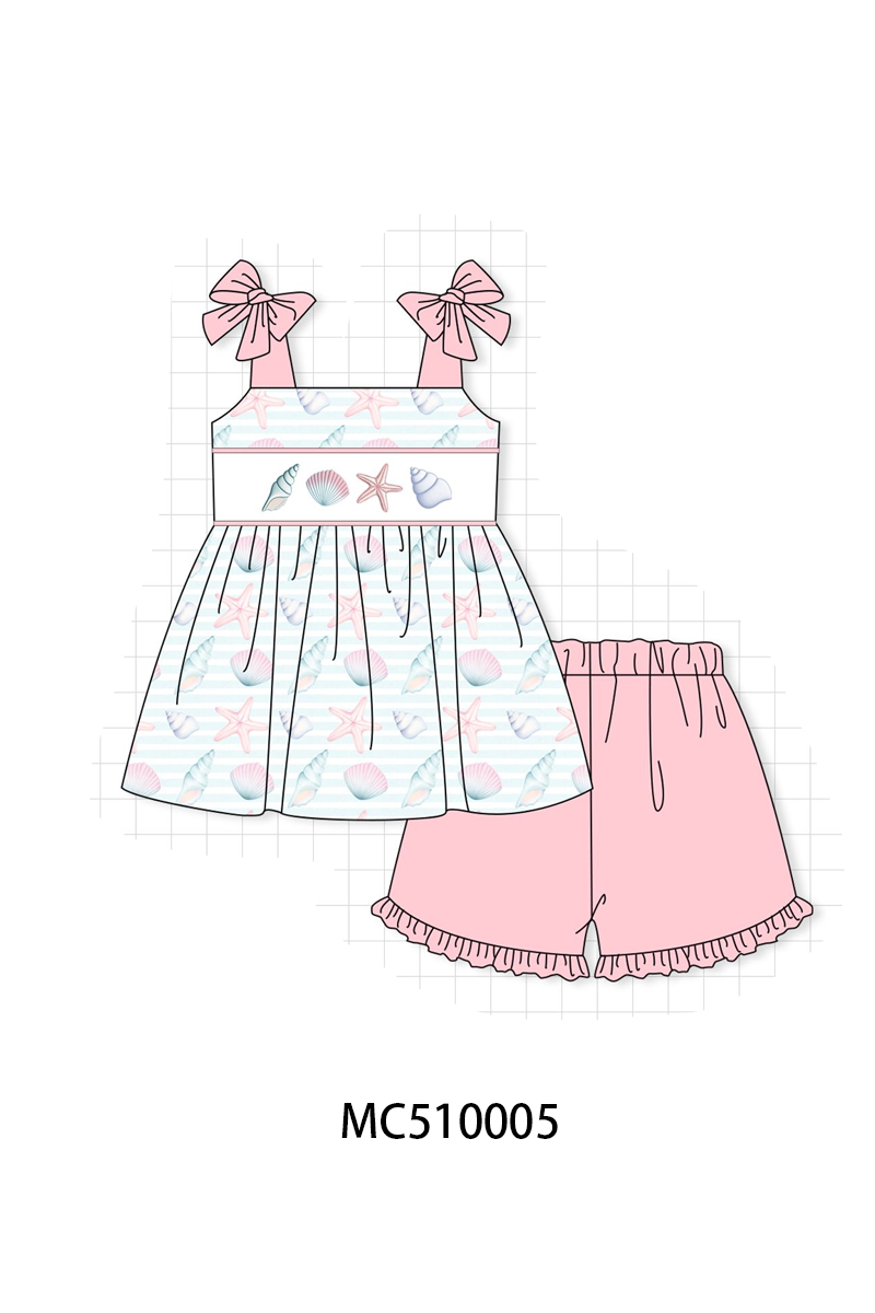 PO23 Pink Shells Starfish Embroidery Collection ETA March