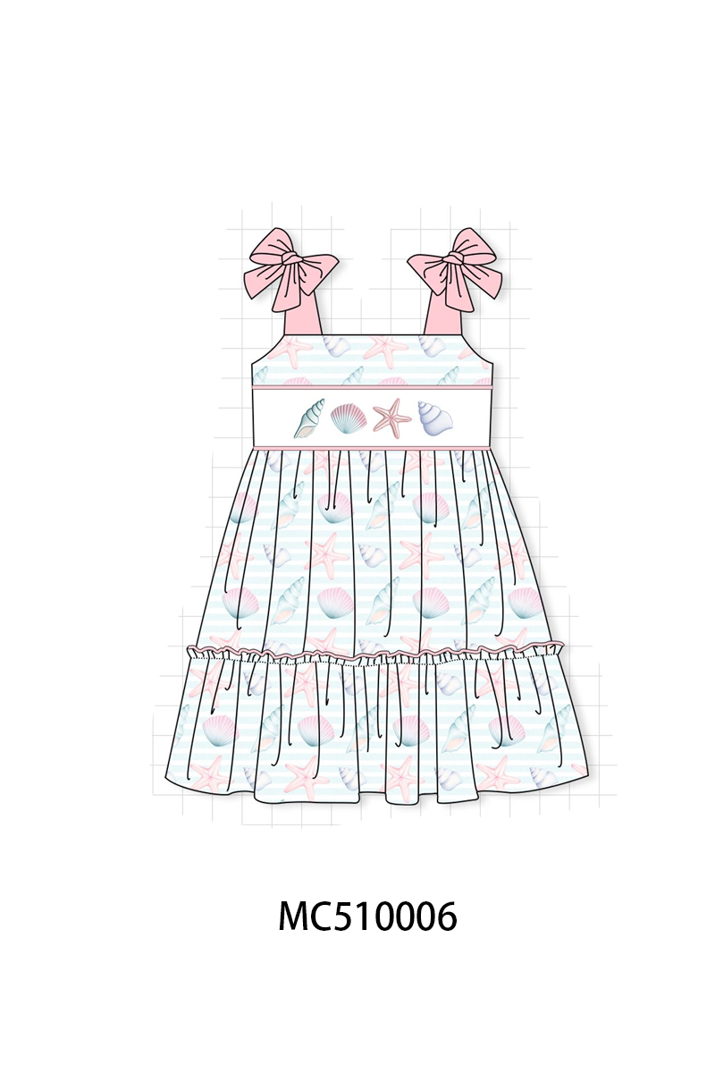 PO23 Pink Shells Starfish Embroidery Collection ETA March