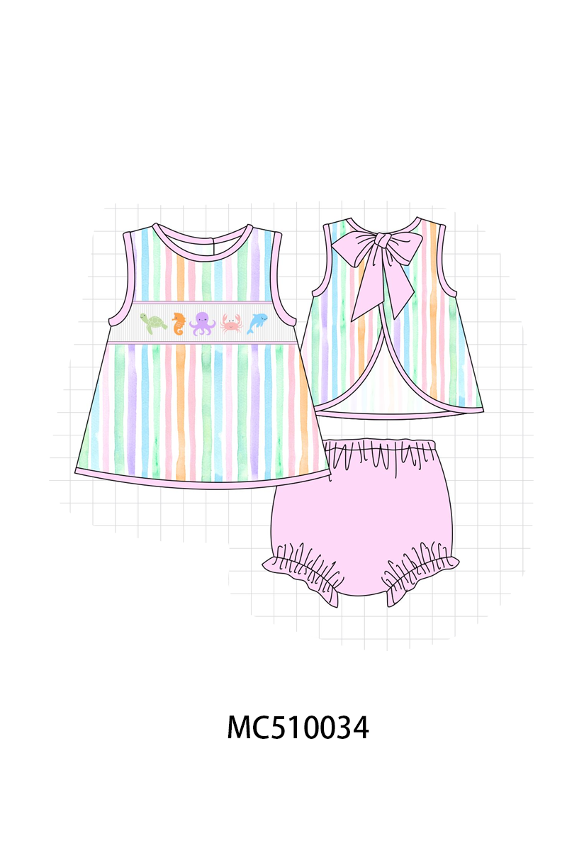 PO23 Purple Marine Machine Smocked Stripe Collection ETA March