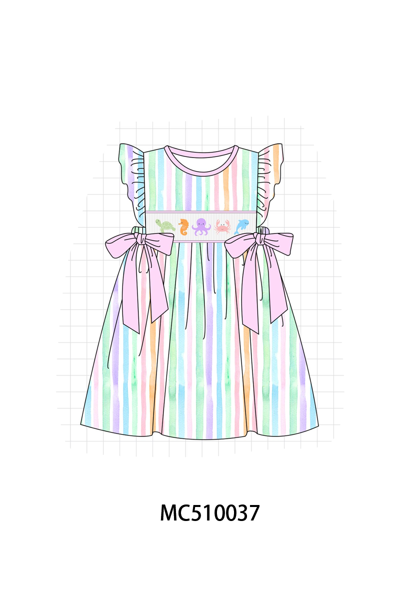 PO23 Purple Marine Machine Smocked Stripe Collection ETA March