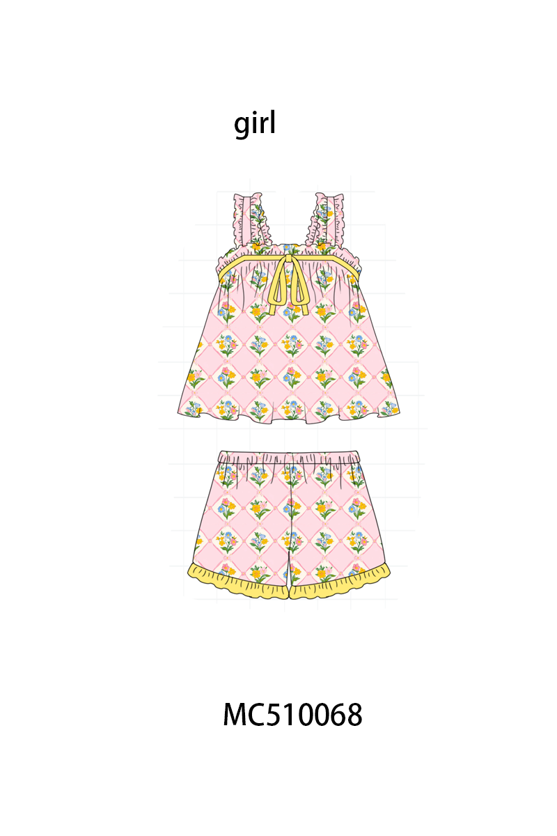 PO23 Multicolored Floral Print GIRLS Sleeping Wear Collection 1 ETA March