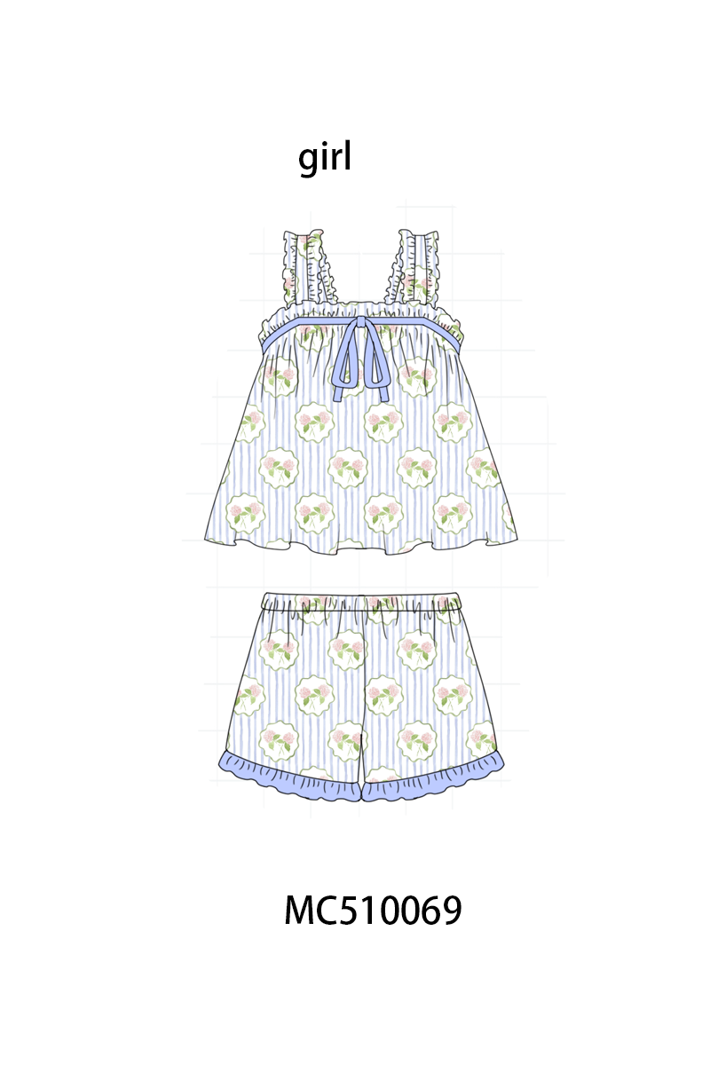 PO23 Multicolored Floral Print GIRLS Sleeping Wear Collection 1 ETA March