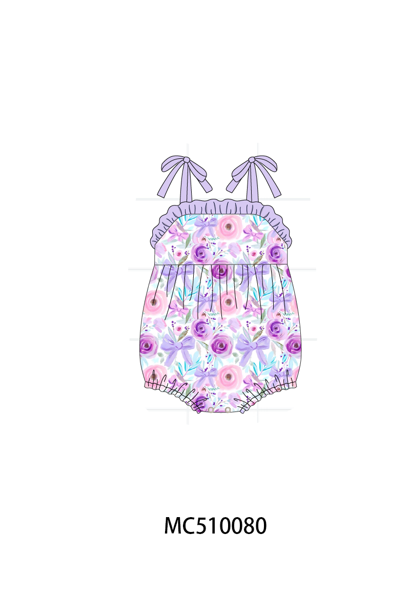 PO23 Purple Floral Print Ruffle Collection ETA March