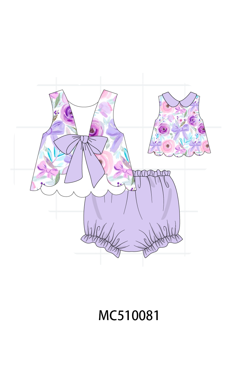 PO23 Purple Floral Print Ruffle Collection ETA March