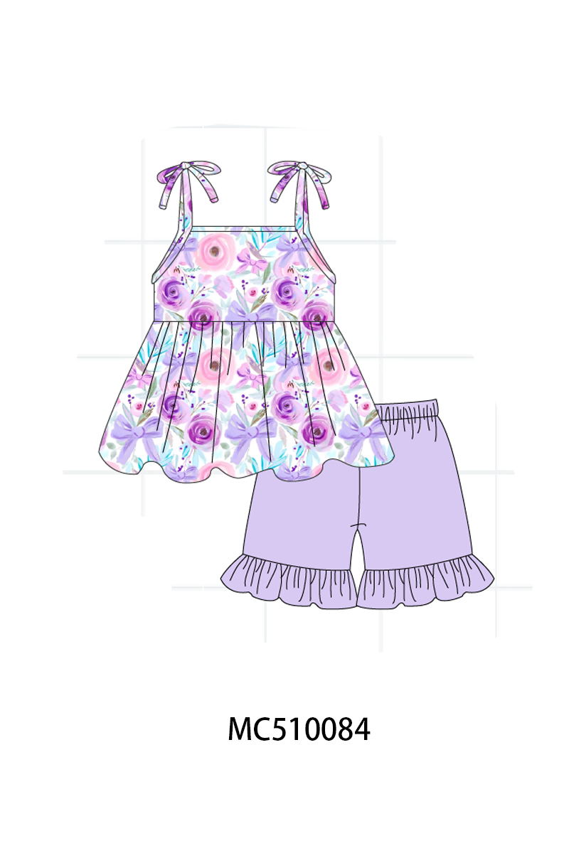 PO23 Purple Floral Print Ruffle Collection ETA March