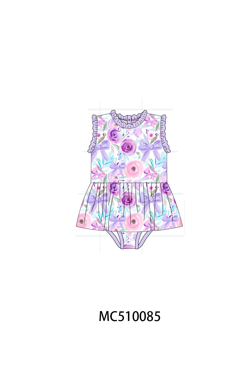 PO23 Purple Floral Print Ruffle Collection ETA March