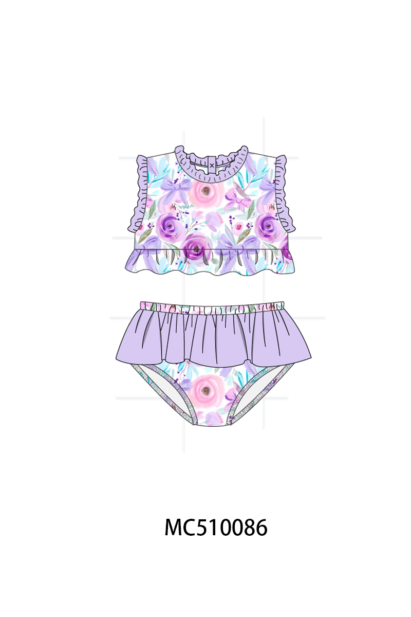 PO23 Purple Floral Print Ruffle Collection ETA March