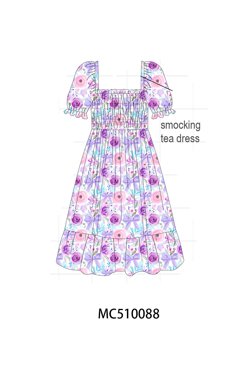PO23 Purple Floral Print Ruffle Collection ETA March