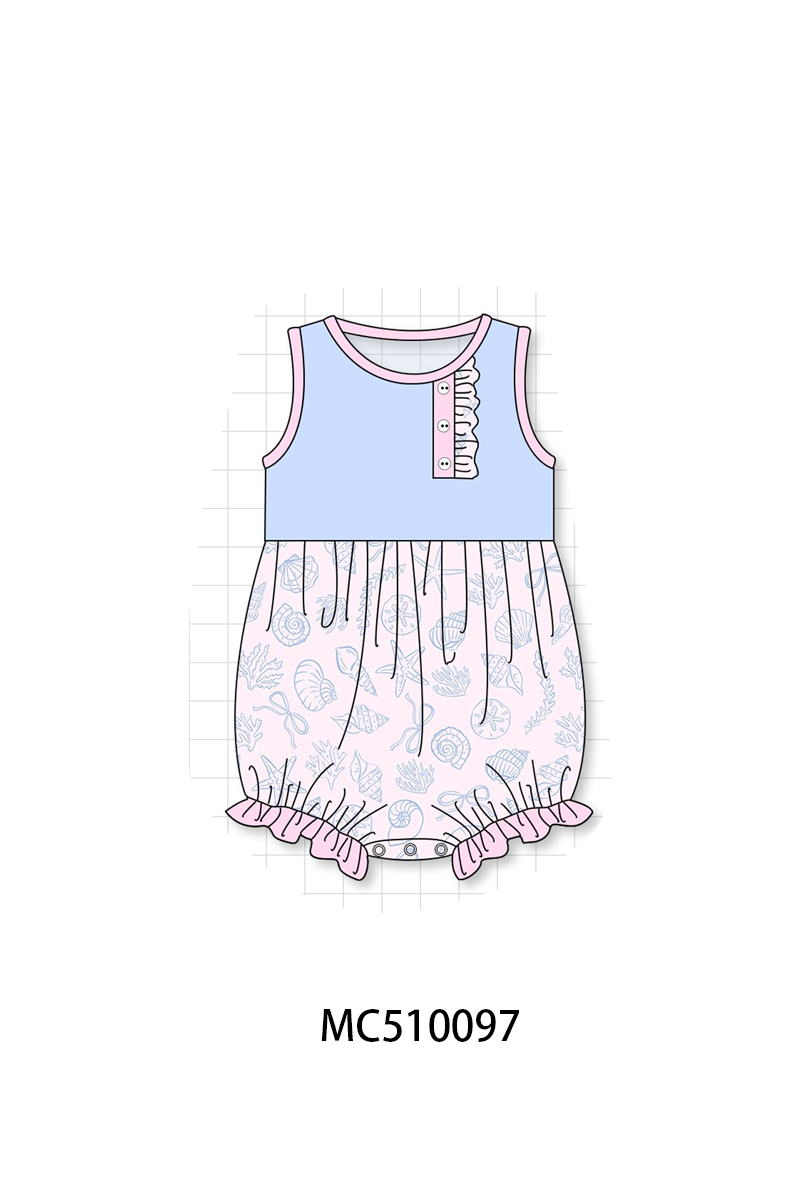PO23 Blue Beach Shells Starfish Print Collection ETA March
