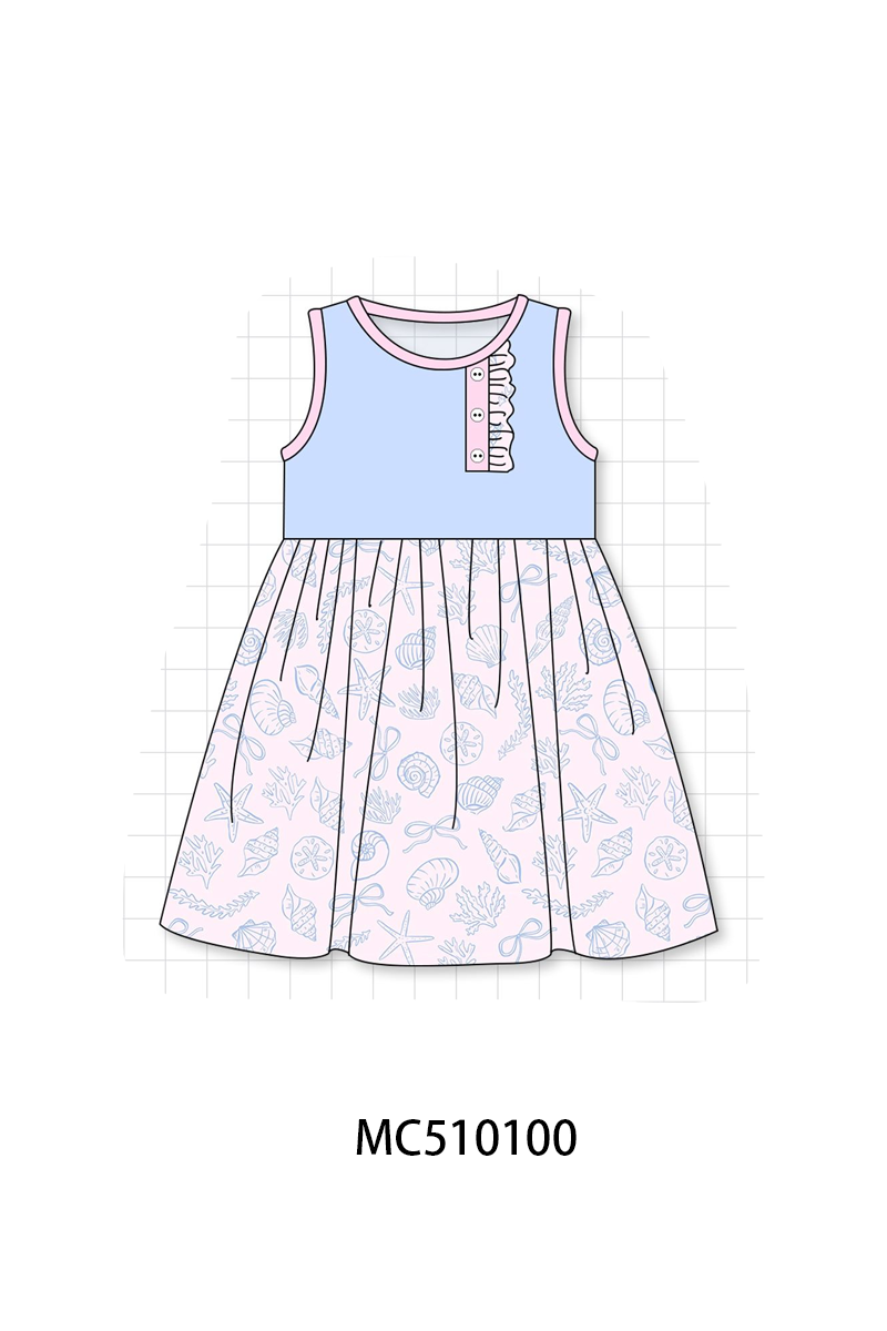 PO23 Blue Beach Shells Starfish Print Collection ETA March