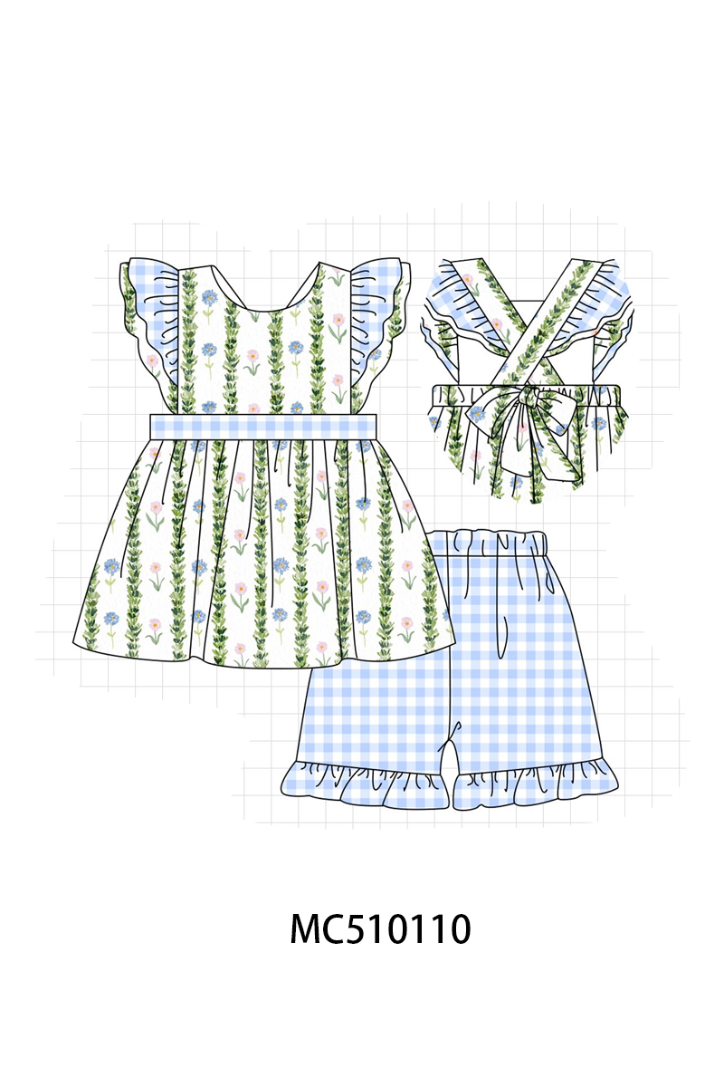 PO23 Green Floral Print Ruffle Collection ETA March