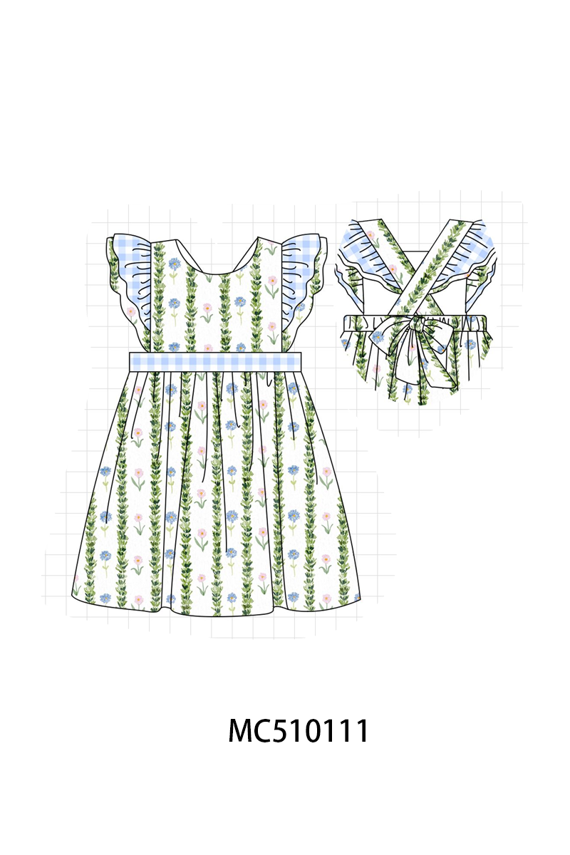 PO23 Green Floral Print Ruffle Collection ETA March
