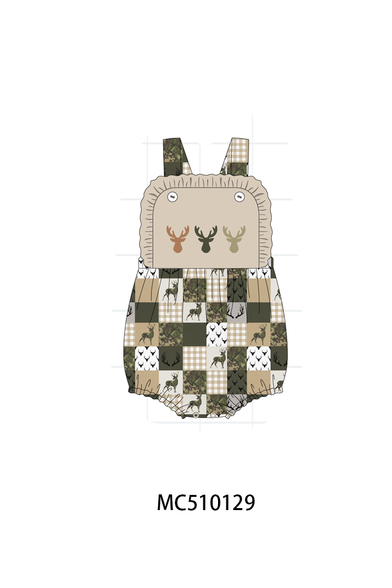 PO23 Green Hunting Deer Embroidery Collection ETA March