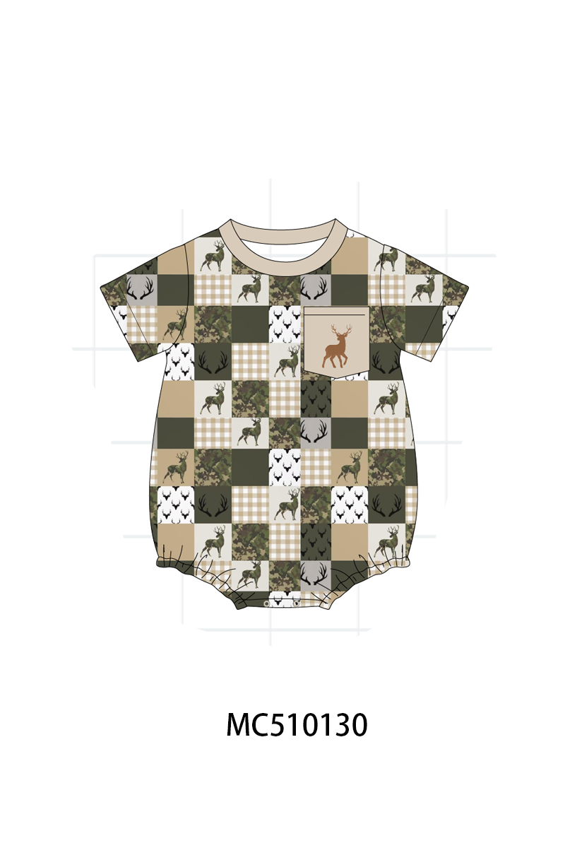 PO23 Green Hunting Deer Embroidery Collection ETA March
