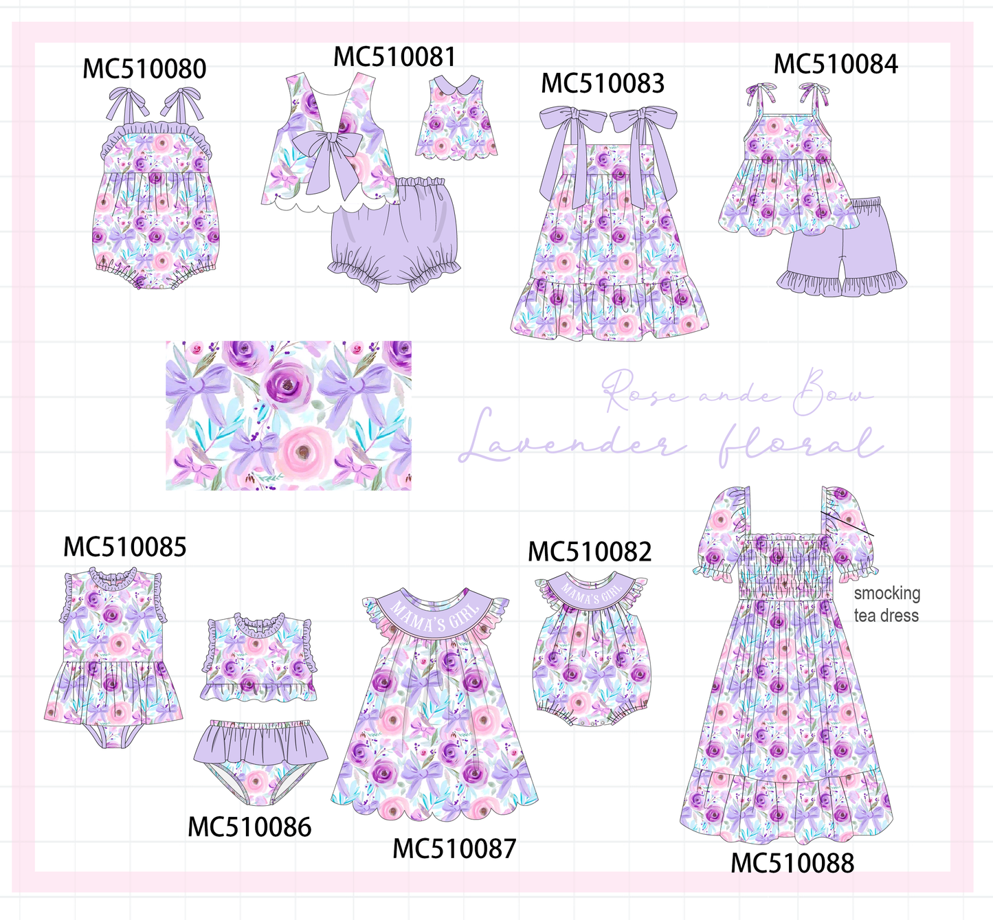 PO23 Purple Floral Print Ruffle Collection ETA March