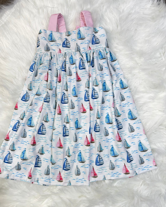 RTS White Sailboat Dress