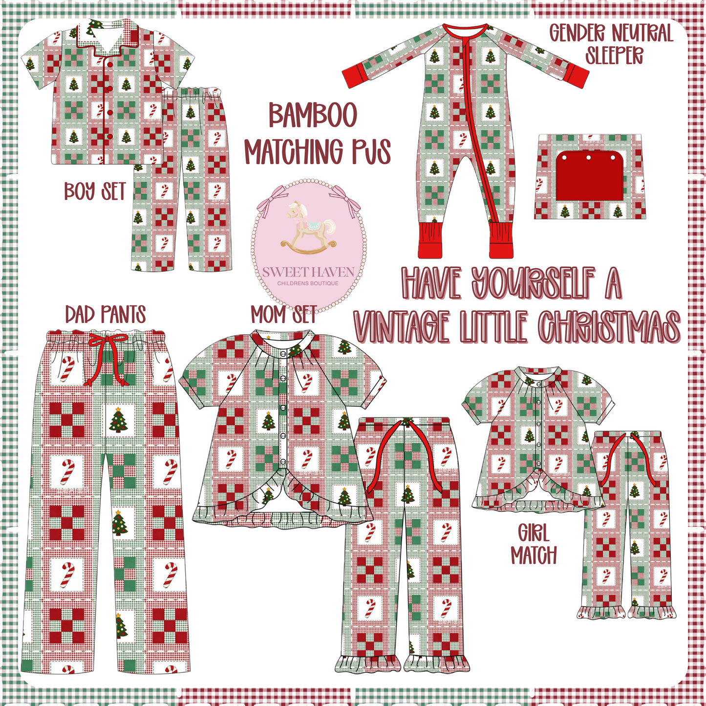 Vintage Christmas Patchwork Bamboo Collection ETA OCTOBER