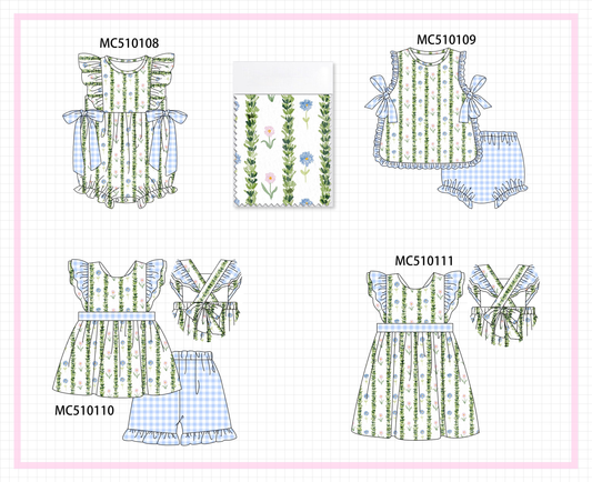 PO23 Green Floral Print Ruffle Collection ETA March