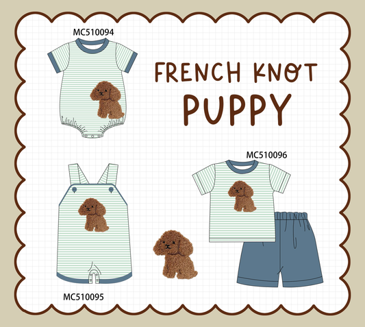 PO23 Green Stripe Puppy French Knot Collection ETA March