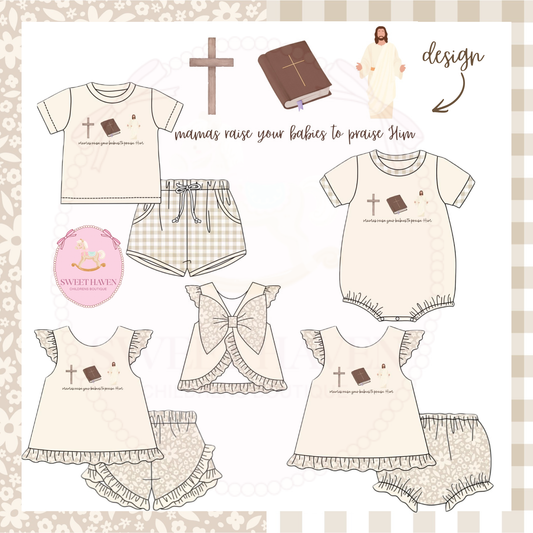 Raise your babies to praise Him Embroidery Collection ETA JUNE