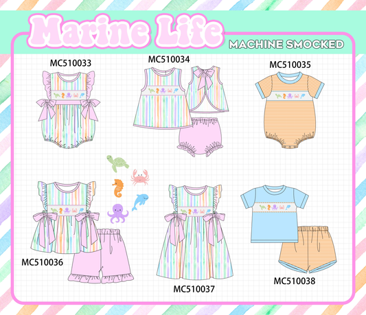 PO23 Purple Marine Machine Smocked Stripe Collection ETA March