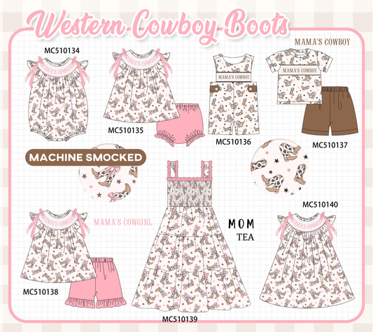 PO23 Western Cowboy Boots Machine Smocked Collection Eta March