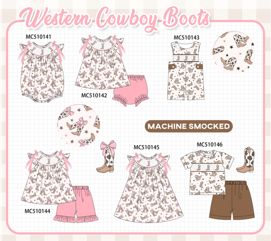 PO23 Western Cowboy Boots Machine Smocked Collection 2 ETA March